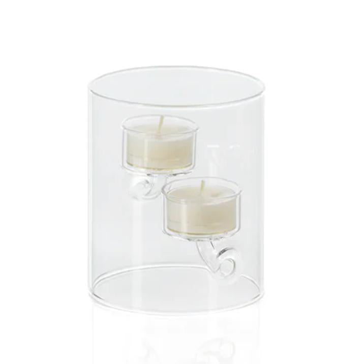 Kelsey Suspended Glass Tealight Holder, Medium, Set of 4 | Bone & Brass