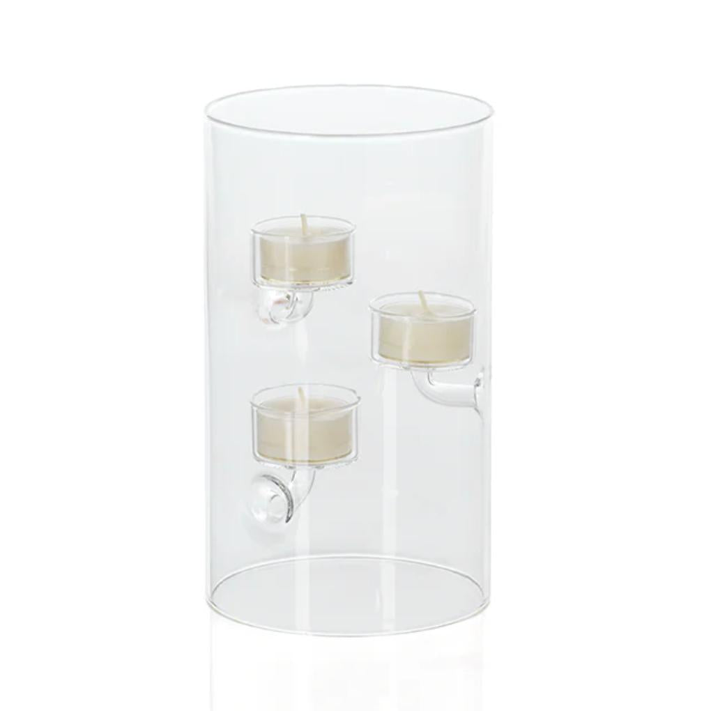 Kelsey Suspended Glass Tealight Holder, Large, Set of 4 | Bone & Brass