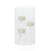 Kelsey Suspended Glass Tealight Holder, Large, Set of 4 | Bone & Brass