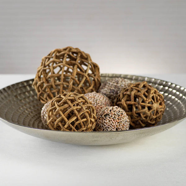 Water Hyacinth Twisted Decorative Balls, Set 8 - Detail View | Bone & Brass
