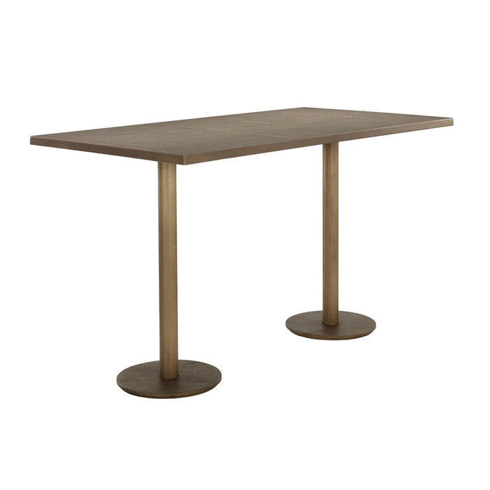 Corina Antique Brass Rectangle Bar Table | Bone & Brass