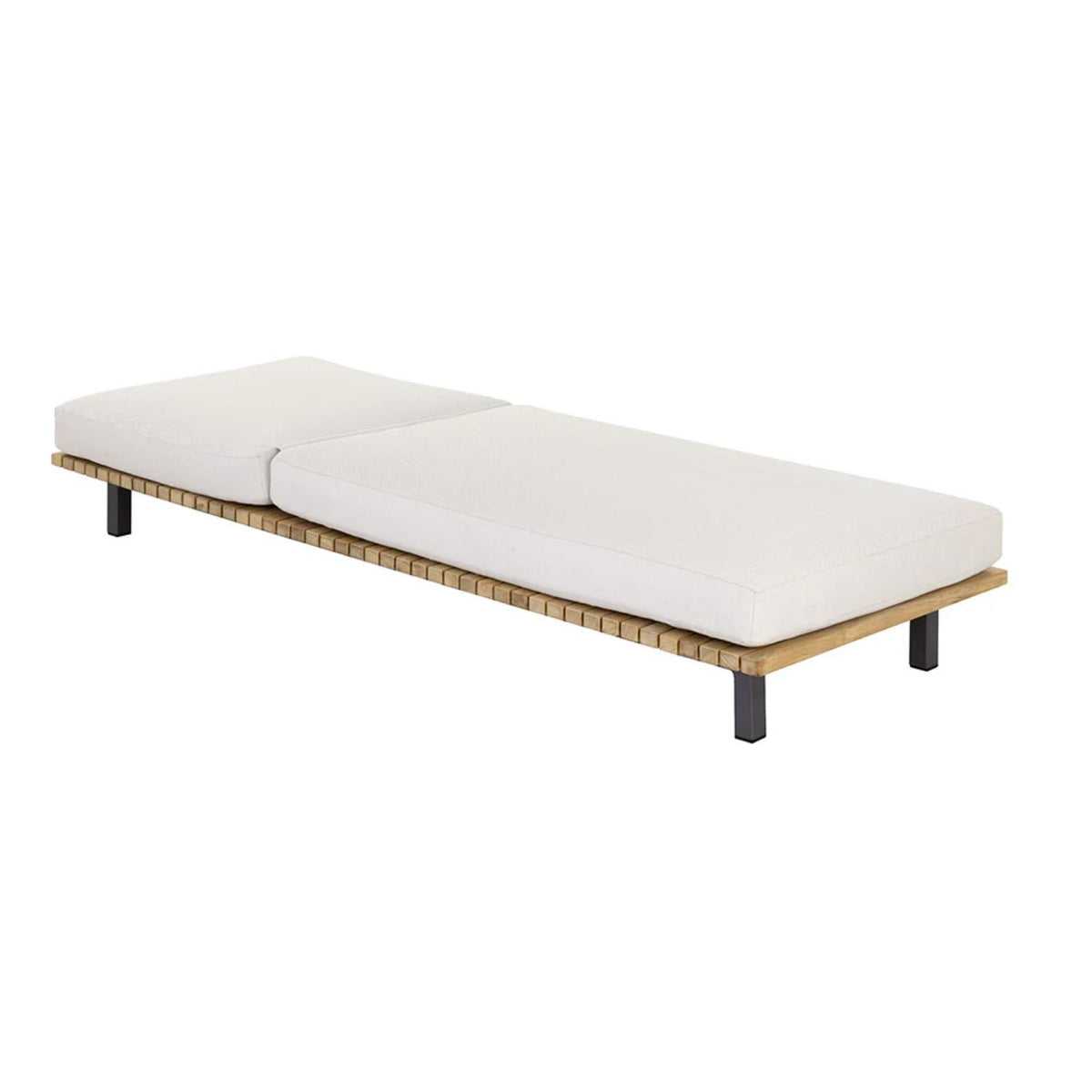 Geneve Palazzo Cream Outdoor Lounger - Outdoor Daybed View | Bone & Brass