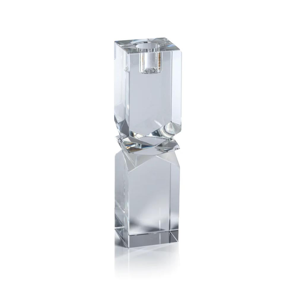 Vienna Artistry Crystal Glass Candlestick, Large | Bone & Brass