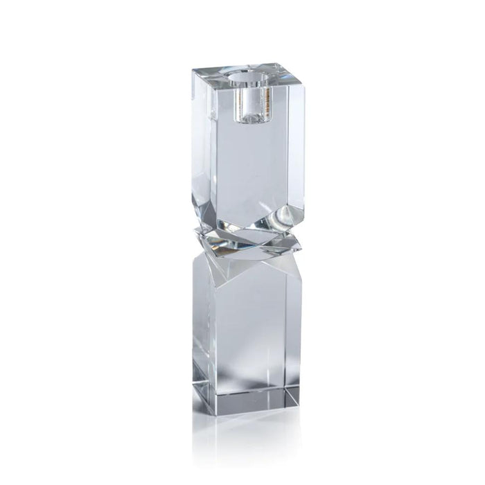 Vienna Artistry Crystal Glass Candlestick, Large | Bone & Brass