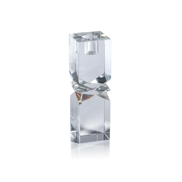 Vienna Artistry Crystal Glass Candlestick, Medium | Bone & Brass