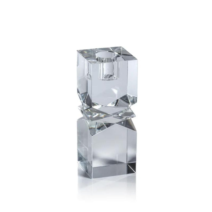 Vienna Artistry Crystal Glass Candlestick, Small | Bone & Brass