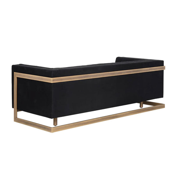 Ekon Sofa - Abbington Black - Sofa Side View | Bone & Brass