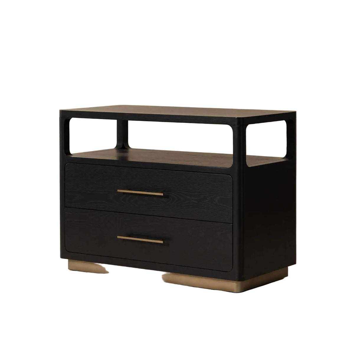Danette Black & Brass Nightstand