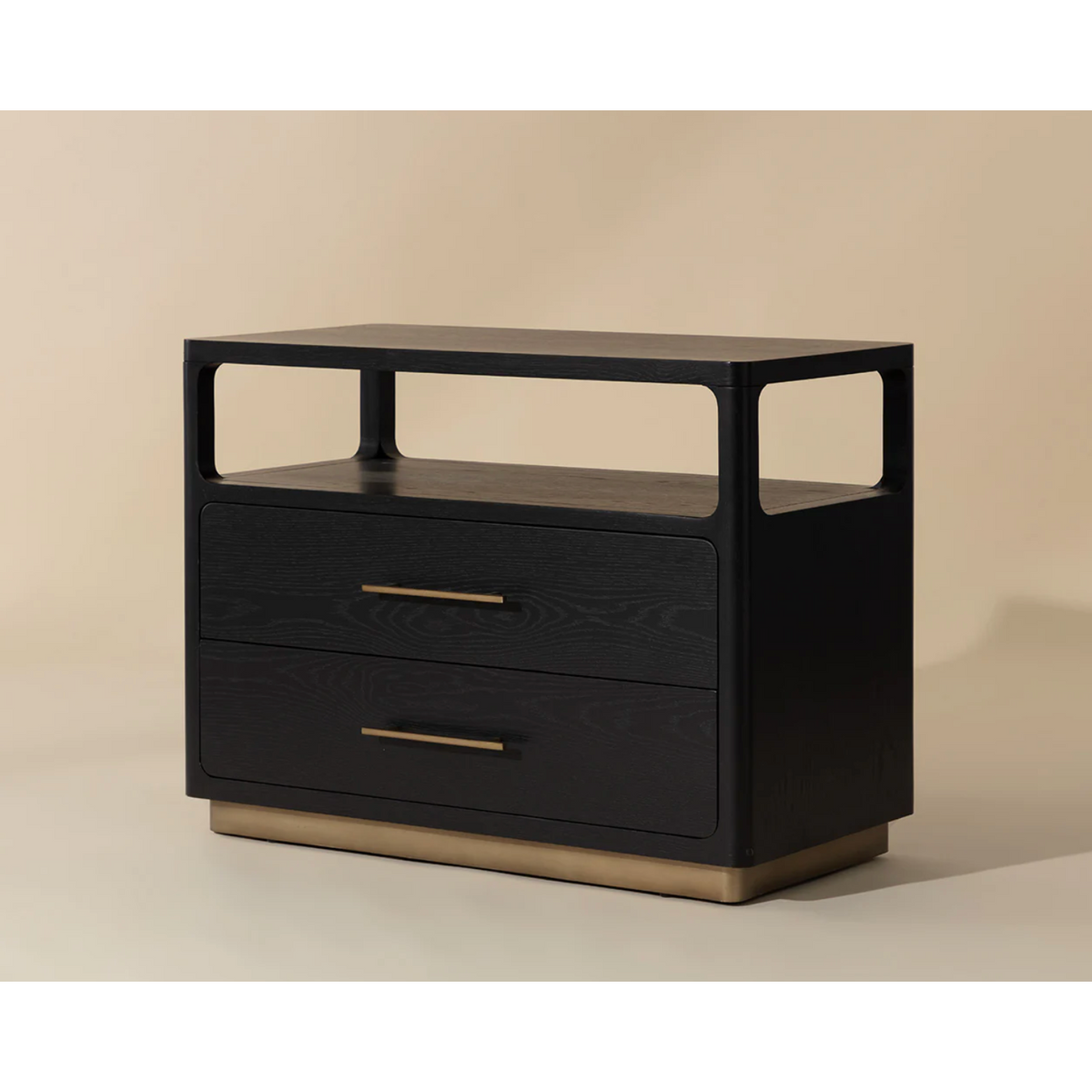 Danette Black & Brass Nightstand