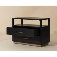 Danette Black & Brass Nightstand