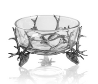 St. Anton Stag Head Pewter and Glass Bowl