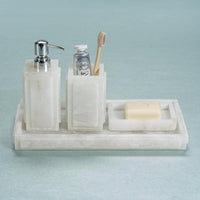 Côte d'Azur Alabaster Vanity Tray - Tray Detail | Bone & Brass