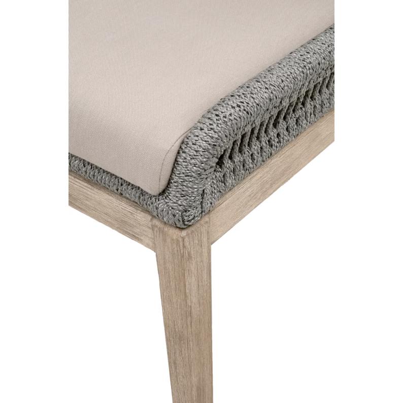 Lulu Platinum Rope Dining Chair, Set 2 - Chair Side View | Bone & Brass