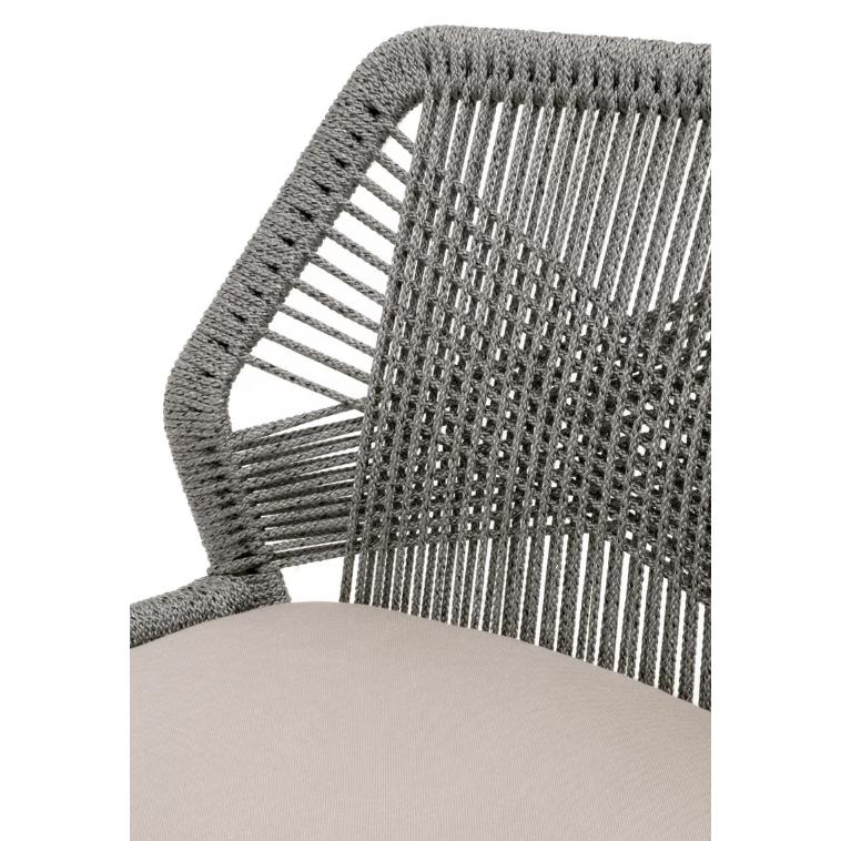 Lulu Platinum Rope Dining Chair, Set 2 - Chair Upholstery Detail | Bone & Brass