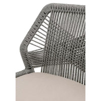 Lulu Platinum Rope Dining Chair, Set 2 - Chair Upholstery Detail | Bone & Brass