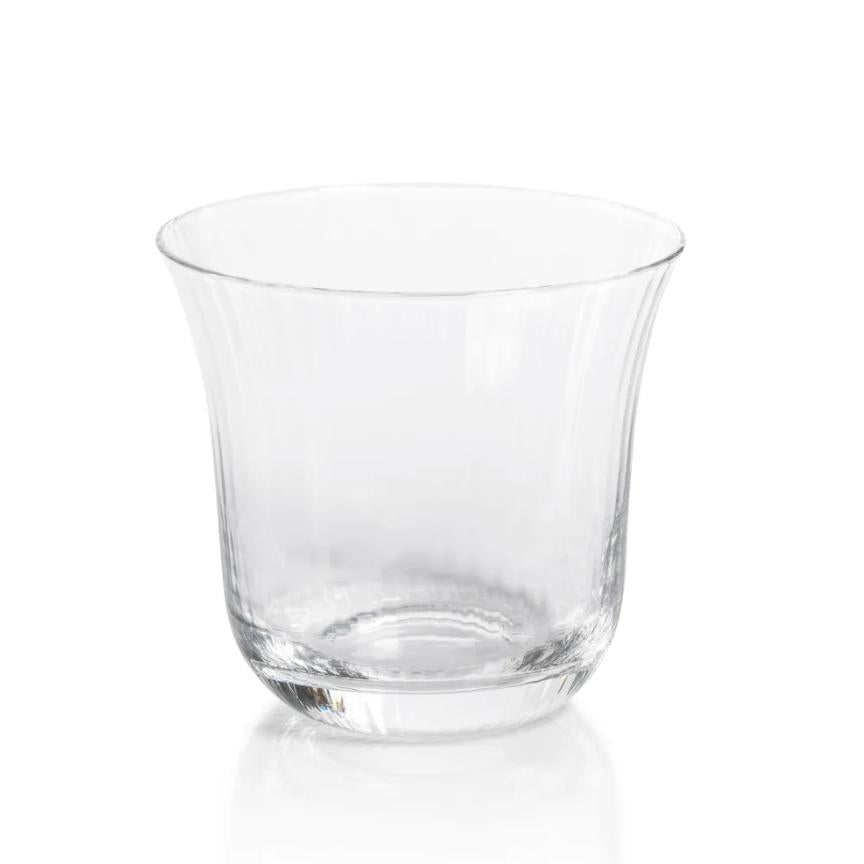 Kirby Clear Optic Tumbler Glasses, Set of 4 | Bone & Brass