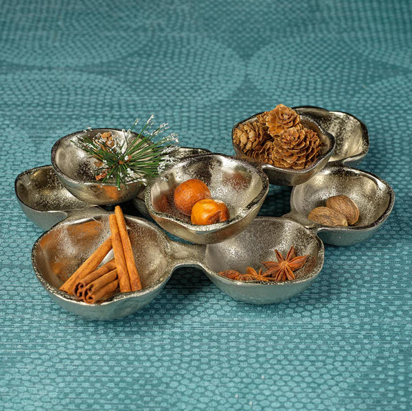 Ohanna Cluster 9 Nickel Serving Bowls - Bowl Detail | Bone & Brass