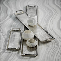 Kona Silver 26" Aluminum Decorative Tray - Tray Detail | Bone & Brass