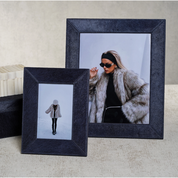 Corviglia Navy Hair On Hide Photo Frame