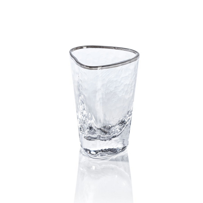 Apertivo Triangular Shot Glasses with Platinum Rim, Set of 6