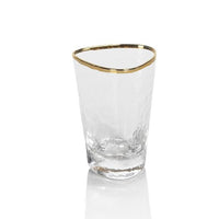 Kamarone Triangular Shot Glasses Gold Rim, Set 6 | Bone & Brass