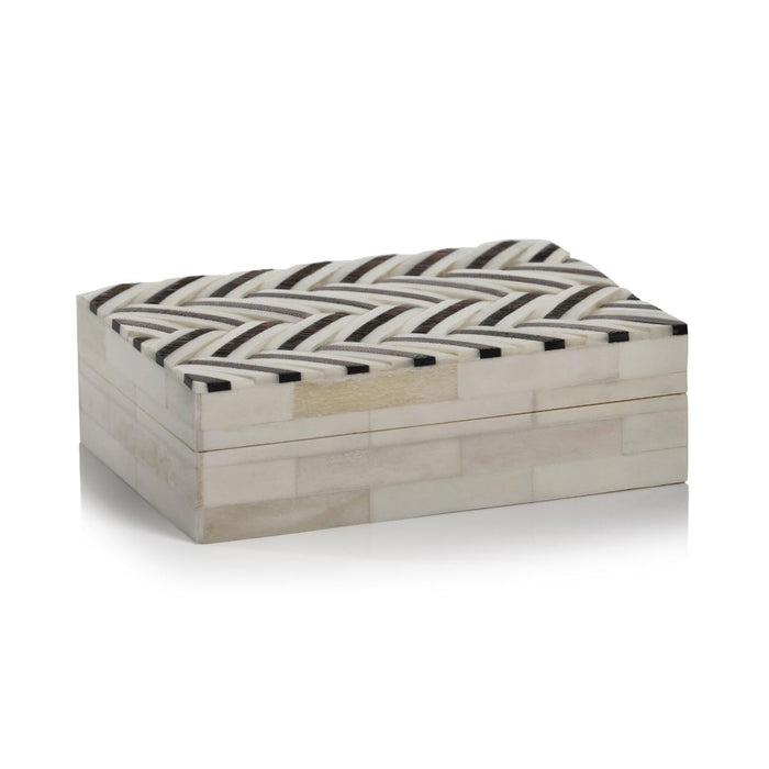 Tinsley Ivory Bone & Shagrin Decorative Box | Bone & Brass