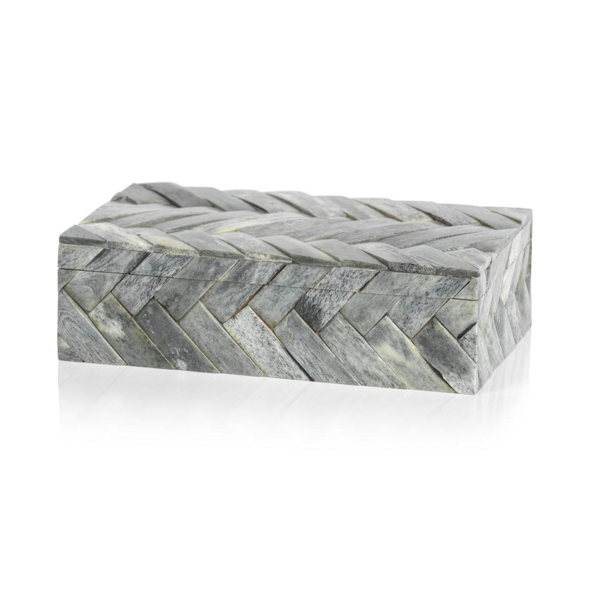 Mayfair Grey Bone Braided Decorative Box, Small
