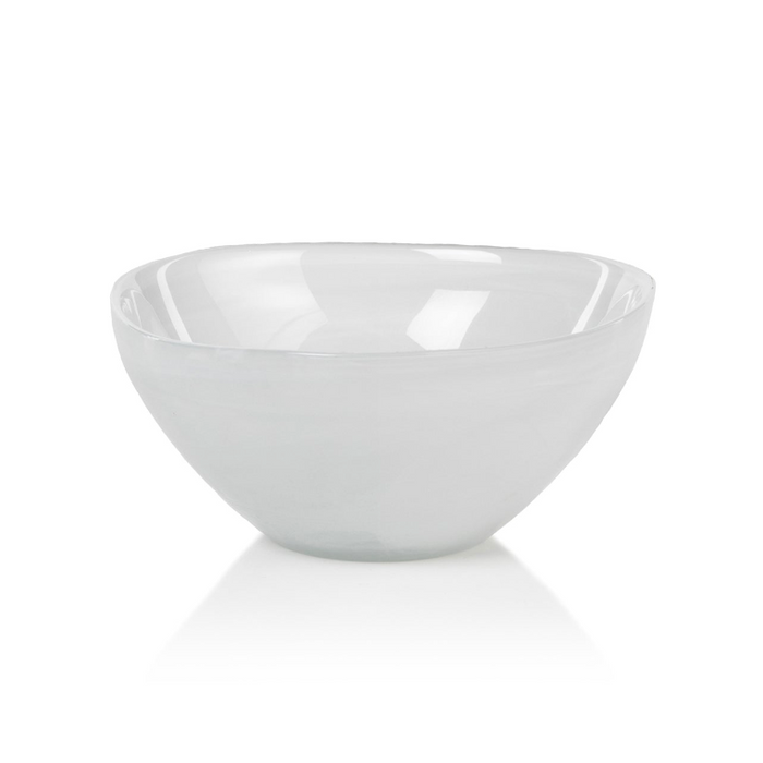 Monte Carlo Small White Alabaster Glass Bowls, Set of 6