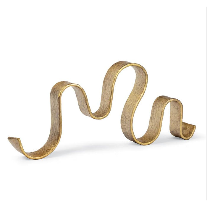 Gold Leaf Wave Sculpture Large | Bone & Brass