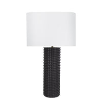 Symon Black Wood Table Lamp | Bone & Brass