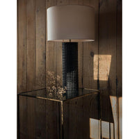 Symon Black Wood Table Lamp - Lamp Detail | Bone & Brass