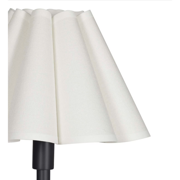 Polly Double Arm Table Lamp - Blackened Brass White Shade