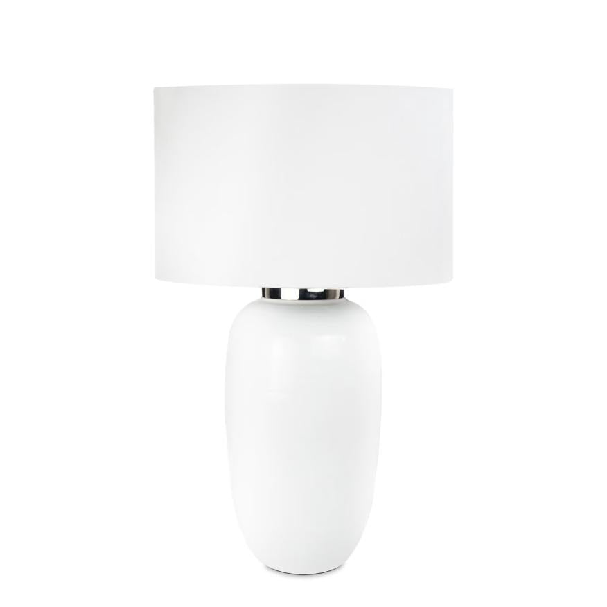 Kyoto Ceramic Table Lamp - White | Bone & Brass