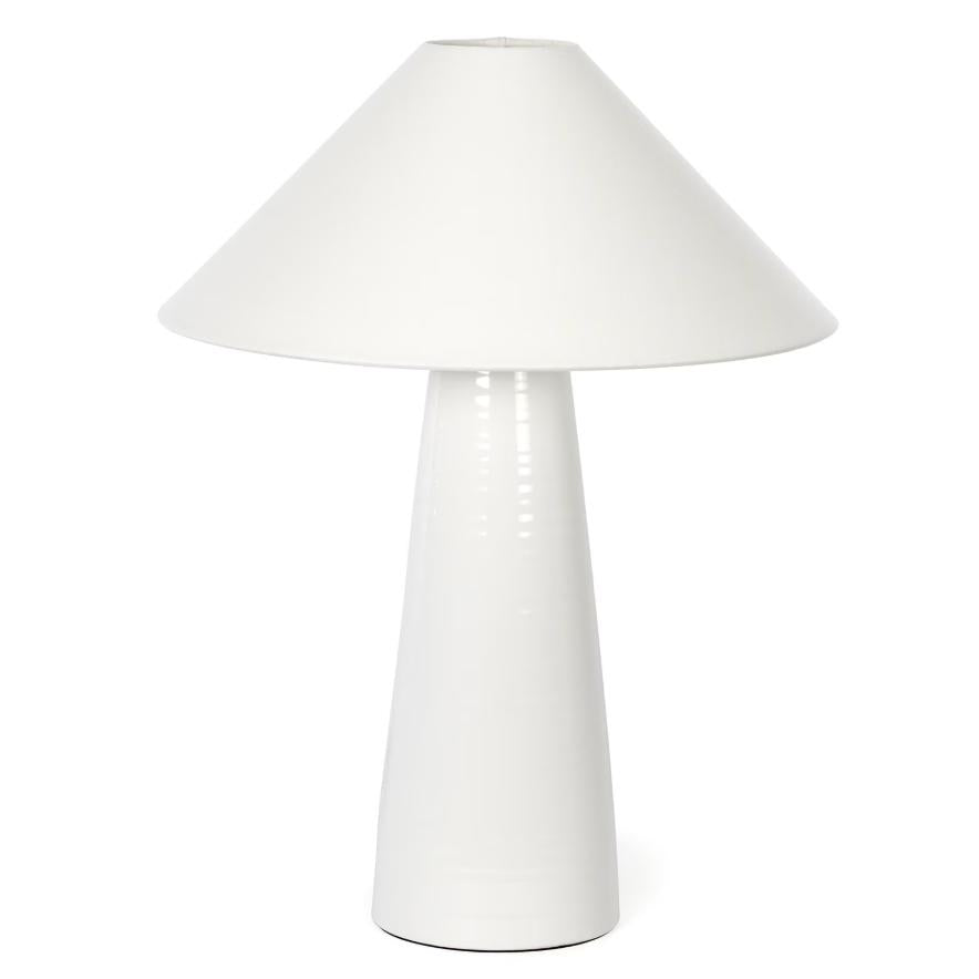 Koda Ceramic Table Lamp - White | Bone & Brass
