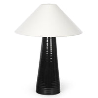 Koda Ceramic Table Lamp - Black | Bone & Brass