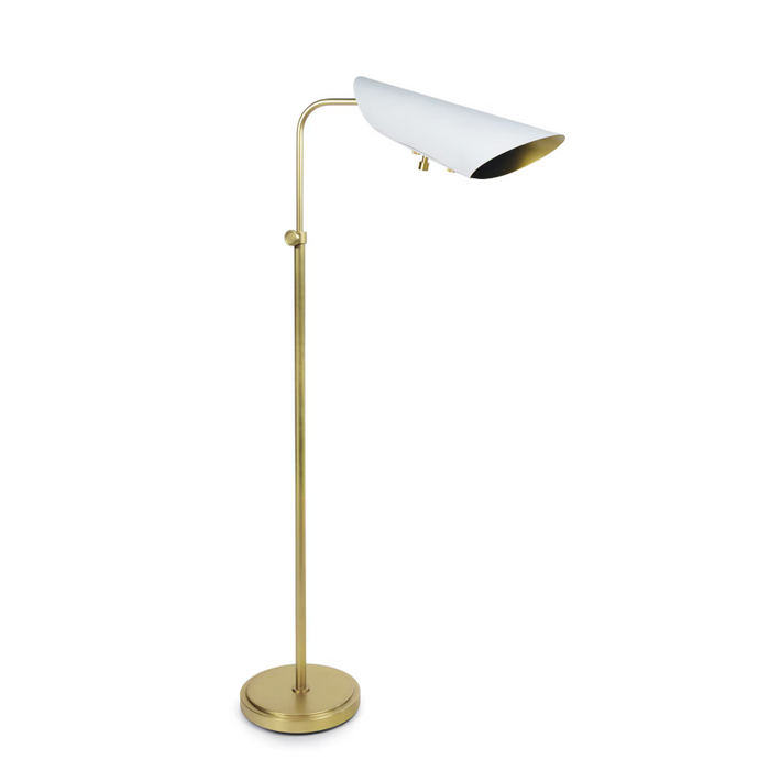 Vest Floor Lamp - White and Natural Brass