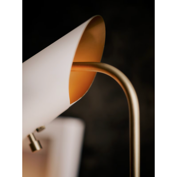 Vest Floor Lamp - White and Natural Brass