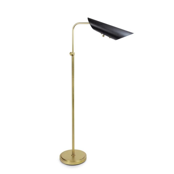 Vest Floor Lamp - Blackened Brass and Natural Brass