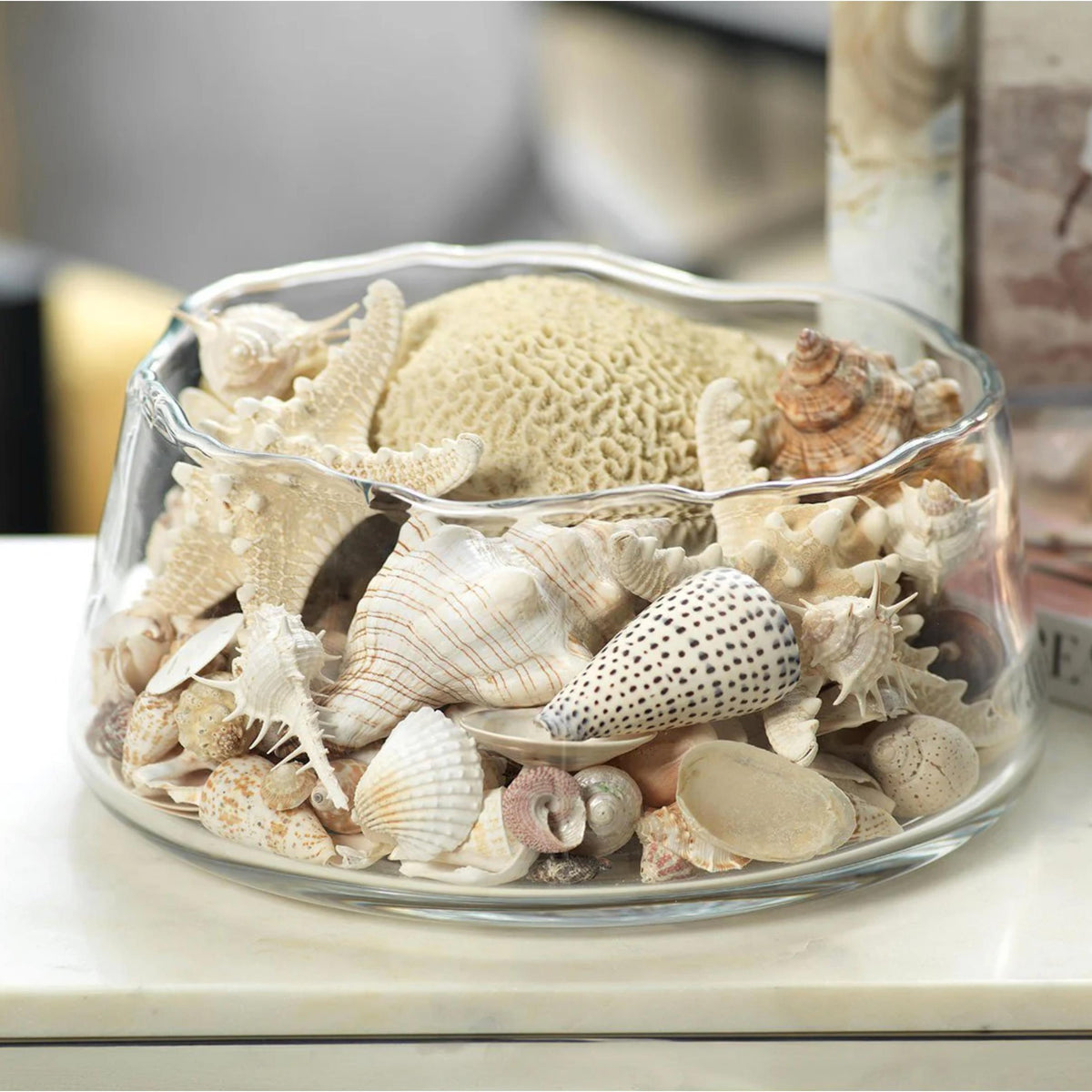 Manarola Clear Glass Decorative Bowl - Bowl Detail | Bone & Brass