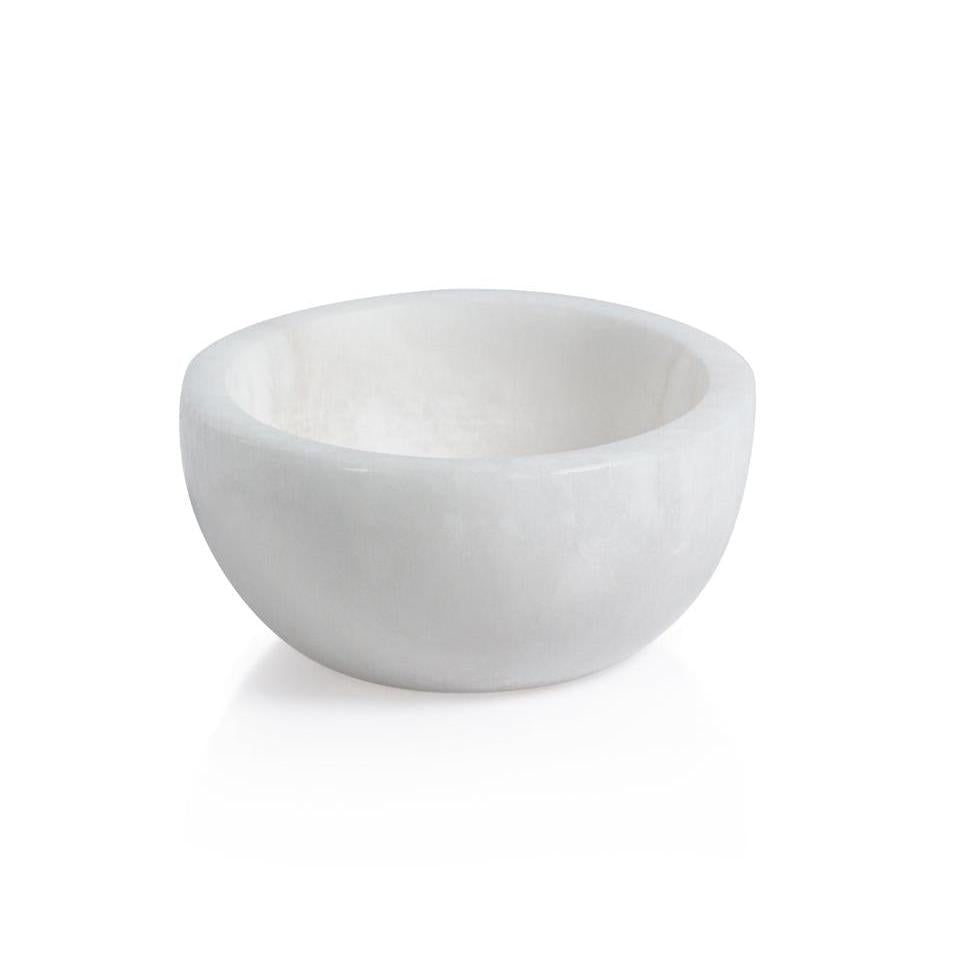 Baltic Small White Alabaster Bowls, Set 2 | Bone & Brass
