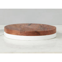 Medium White Mod Block Serving Board - Trivet Top View | Bone & Brass