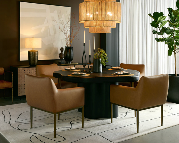 Alyssa Natural Jute & antique Brass Chandelier