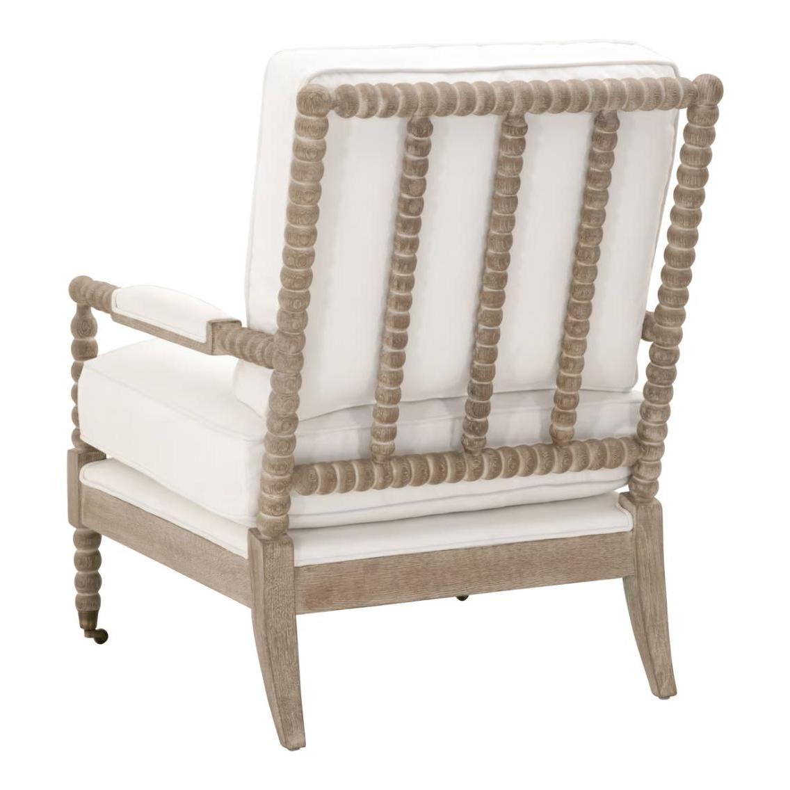 Russell Ivory Carved Spool Club Chair - Chair Side View | Bone & Brass