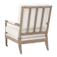 Russell Ivory Carved Spool Club Chair - Chair Side View | Bone & Brass