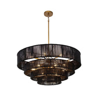 Lumina Black Jute Tiered Chandelier | Bone & Brass