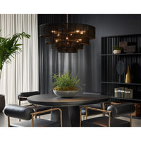 Lumina Black Jute Tiered Chandelier - Chandelier Detail | Bone & Brass