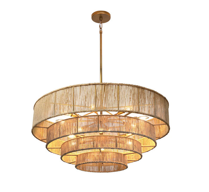Lumina Natural Jute Tiered Chandelier