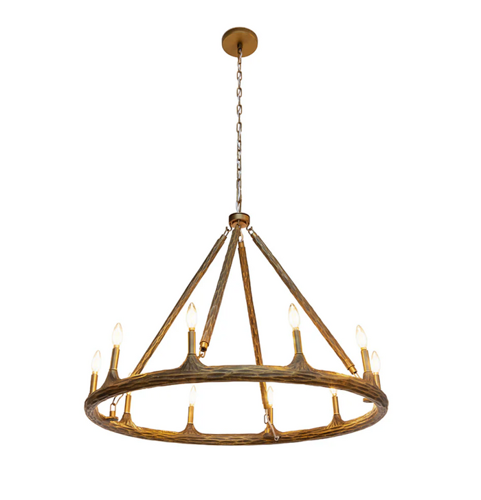 Wolfgang Hammered Brass Chandelier - Small