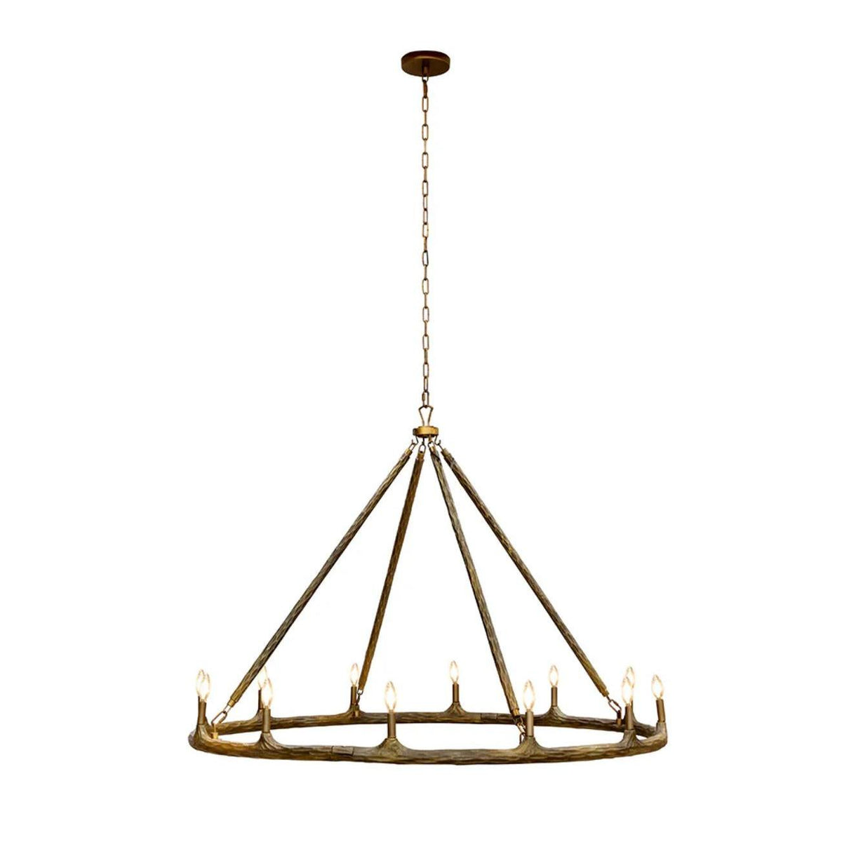Wolfgang Hammered Brass Chandelier - Large | Bone & Brass