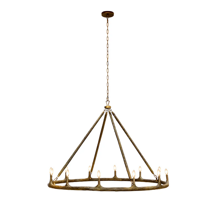 Wolfgang Hammered Brass Chandelier - Large